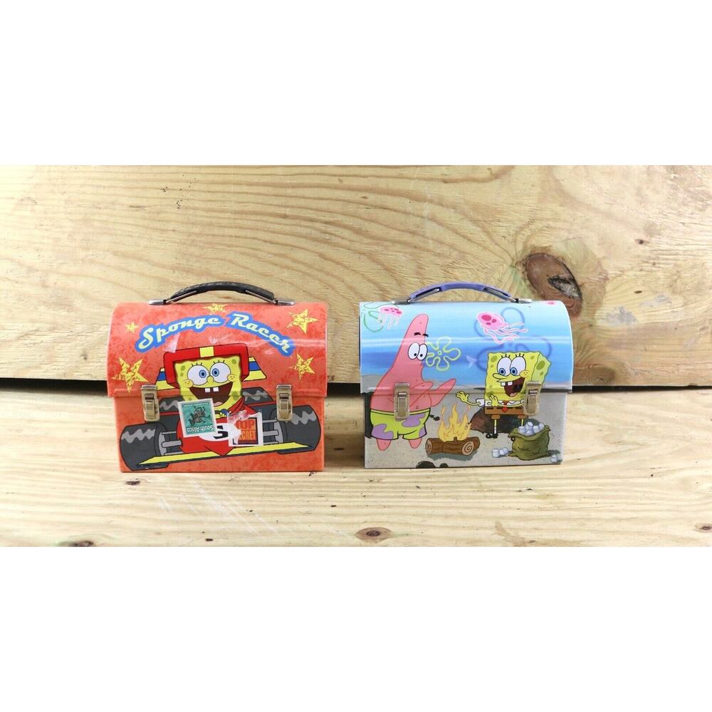 Spongebob Lunchbox Racer Patrick Tin Camping Vintage 2006 Multicolor Metal
